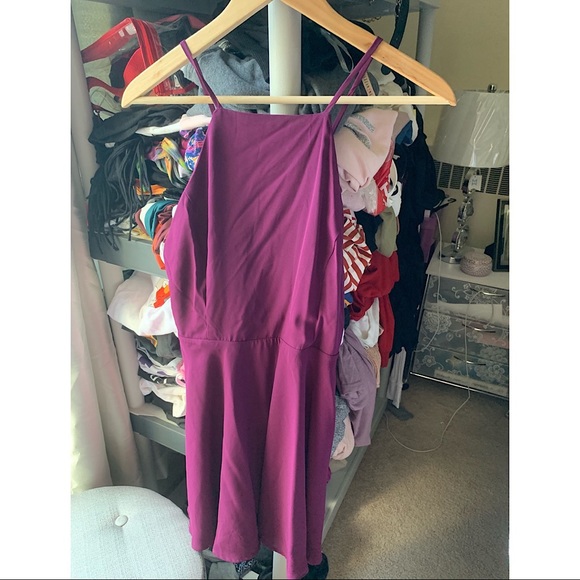 Purple low back strap dress. - Picture 1 of 4